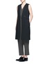 Figure View - Click To Enlarge - THEORY - 'Alvmie' wrap front crepe jumpsuit