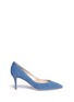 Main View - Click To Enlarge - RENÉ CAOVILLA - 'Decollete' denim effect suede pumps