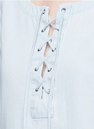 Detail View - Click To Enlarge - RAG & BONE - Washed denim lace-up top