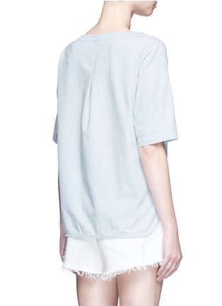 Back View - Click To Enlarge - RAG & BONE - Washed denim lace-up top