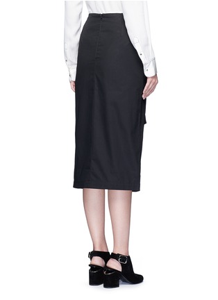 Back View - Click To Enlarge - C/MEO COLLECTIVE - 'I'm In It' mock wrap front sash waist skirt