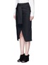 Front View - Click To Enlarge - C/MEO COLLECTIVE - 'I'm In It' mock wrap front sash waist skirt