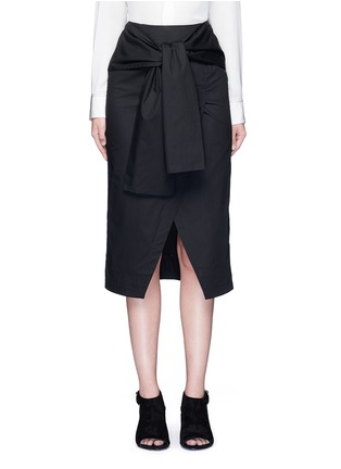 Main View - Click To Enlarge - C/MEO COLLECTIVE - 'I'm In It' mock wrap front sash waist skirt