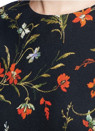 Detail View - Click To Enlarge - BALENCIAGA - Cutout hem floral print dress
