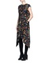Figure View - Click To Enlarge - BALENCIAGA - Cutout hem floral print dress