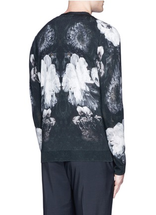 Back View - Click To Enlarge - ALEXANDER MCQUEEN - Floral print wool-silk cardigan