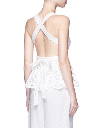 Back View - Click To Enlarge - ZIMMERMANN - 'Roza' open back broderie anglaise lace bib top