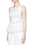 Front View - Click To Enlarge - ZIMMERMANN - 'Roza' open back broderie anglaise lace bib top