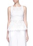 Main View - Click To Enlarge - ZIMMERMANN - 'Roza' open back broderie anglaise lace bib top