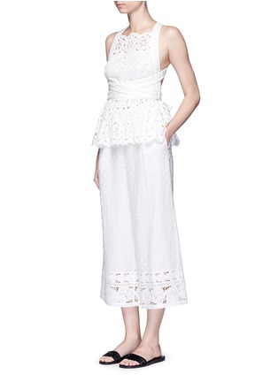 Figure View - Click To Enlarge - ZIMMERMANN - 'Roza' open back broderie anglaise lace bib top
