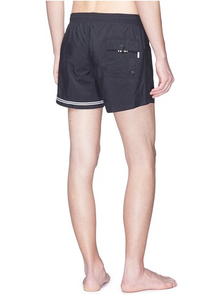 Back View - Click To Enlarge - DANWARD - 'Elba' stripe cuff swim shorts