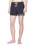 Figure View - Click To Enlarge - DANWARD - 'Elba' stripe cuff swim shorts