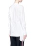 Back View - Click To Enlarge - PORTS 1961 - Asymmetric layered pompom apron cotton poplin shirt
