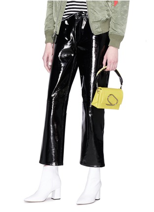 Front View - Click To Enlarge - 3.1 PHILLIP LIM - 'Alix Sport' paperclip flap micro leather crossbody clutch