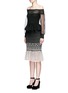 Front View - Click To Enlarge - ALEXANDER MCQUEEN - Off-shoulder macramé stitch tulle peplum dress