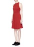Front View - Click To Enlarge - THEORY - 'Cosgrove' tie neck crepe skater dress