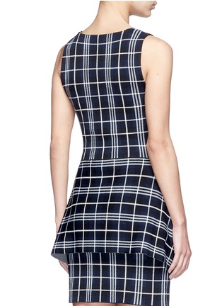 Back View - Click To Enlarge - THEORY - 'Kalora' plaid knit peplum top