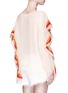 Back View - Click To Enlarge - CHLOÉ - Rainbow ruffle trim silk crépon blouse