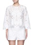 Main View - Click To Enlarge - THEORY - 'Brizabela' floral cutwork embroidery linen-cotton top