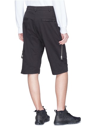 Back View - Click To Enlarge - STONE ISLAND - Zip panel gabardine shorts