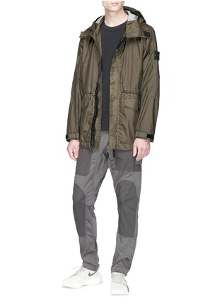 Figure View - Click To Enlarge - STONE ISLAND - 'Ghost Piece' panelled cotton-wool jogging pants