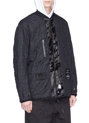 Detail View - Click To Enlarge - STONE ISLAND - Abstract print padded Lucid Flock bomber jacket