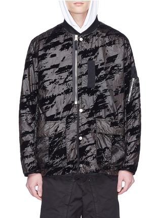 Main View - Click To Enlarge - STONE ISLAND - Abstract print padded Lucid Flock bomber jacket