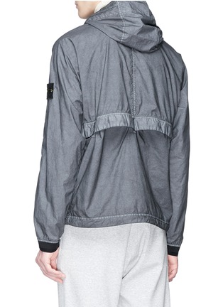Back View - Click To Enlarge - STONE ISLAND - Cotton poplin hooded jacket