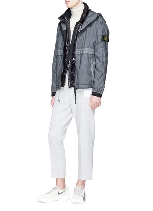 Figure View - Click To Enlarge - STONE ISLAND - Cotton poplin hooded jacket