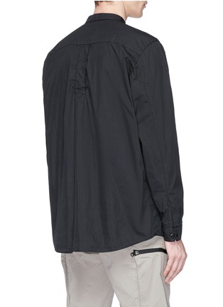 Back View - Click To Enlarge - STONE ISLAND - Mandarin collar zip pocket shirt