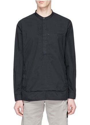Main View - Click To Enlarge - STONE ISLAND - Mandarin collar zip pocket shirt