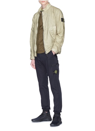 Figure View - Click To Enlarge - STONE ISLAND - Stand collar Resin Poplin- TC jacket