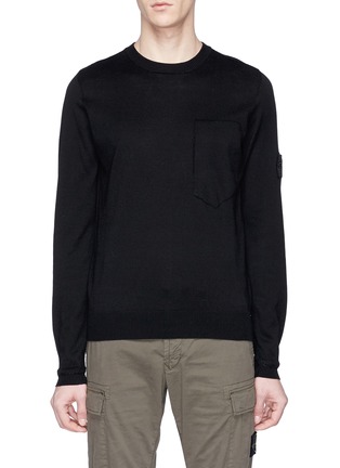 Main View - Click To Enlarge - STONE ISLAND - Logo patch chest pocket sweater