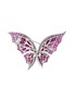 Detail View - Click To Enlarge - ANYALLERIE - Diamond ruby sapphire 18k white gold butterfly brooch