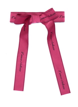 Main View - Click To Enlarge - - - 'L'Amore è Bellezza' slogan print ribbon bow belt