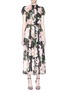 Main View - Click To Enlarge - - - Floral print pleated jacquard dress
