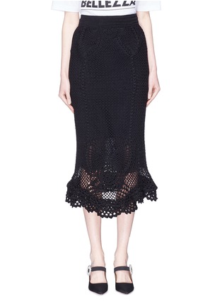 Main View - Click To Enlarge - - - Crochet lace fishtail pencil skirt