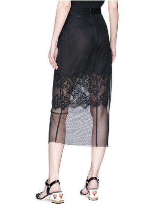 Back View - Click To Enlarge - - - Mesh overlay midi skirt