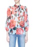 Main View - Click To Enlarge - - - Rose print silk chiffon pussybow blouse