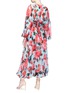 Figure View - Click To Enlarge - - - Rose print smocked silk chiffon jumpsuit