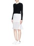 Figure View - Click To Enlarge - MO&CO. - Back peplum hem guipure lace skirt
