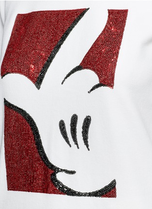 Detail View - Click To Enlarge - MO&CO. - Mickey Mouse embellished waffle knit dress