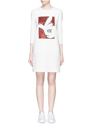Main View - Click To Enlarge - MO&CO. - Mickey Mouse embellished waffle knit dress