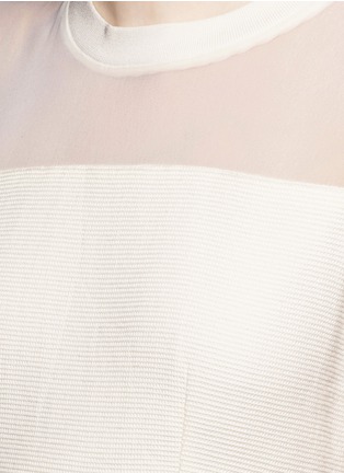 Detail View - Click To Enlarge - MO&CO. - Crepe panel waffle knit dress