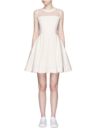 Main View - Click To Enlarge - MO&CO. - Crepe panel waffle knit dress