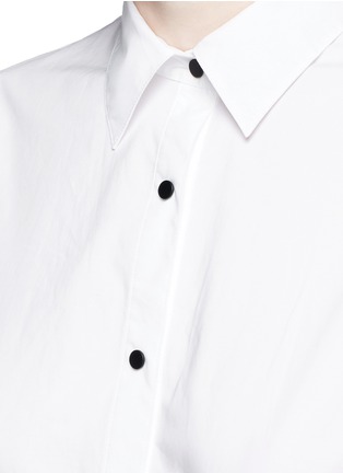 Detail View - Click To Enlarge - MO&CO. - Monogram embroidery poplin shirt dress