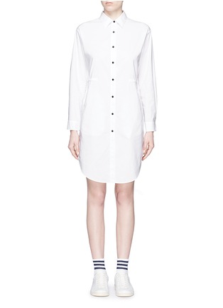 Main View - Click To Enlarge - MO&CO. - Monogram embroidery poplin shirt dress