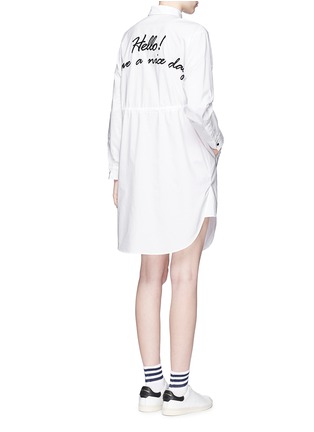 Figure View - Click To Enlarge - MO&CO. - Monogram embroidery poplin shirt dress