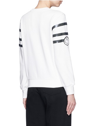 Back View - Click To Enlarge - MO&CO. - Number badge sequin stripe French terry sweatshirt