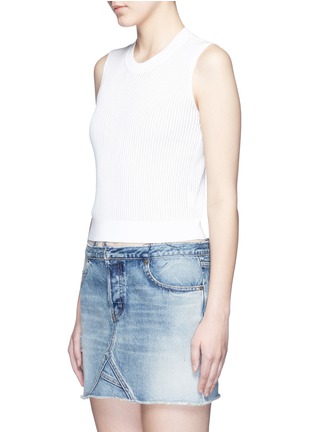 Front View - Click To Enlarge - MO&CO. - Cotton-silk crop top